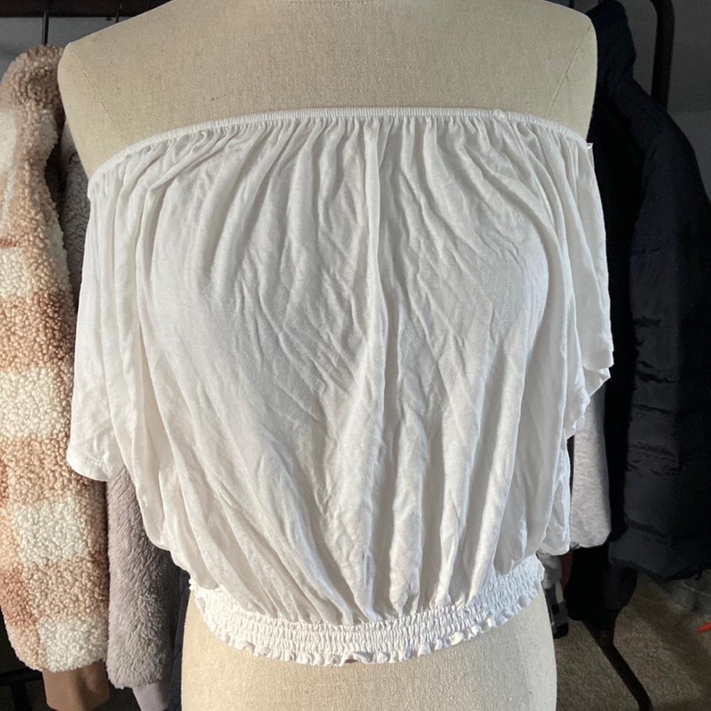 Off The Shoulder White Shirt